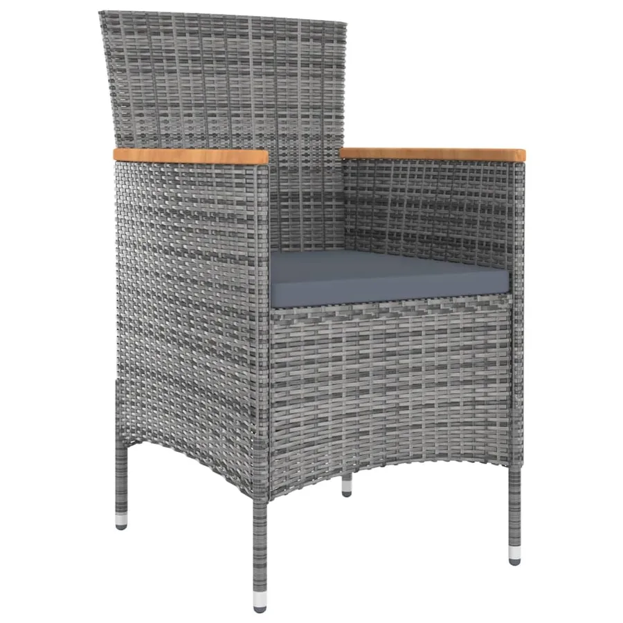 Ensemble à manger d'extérieur 9pcs coussins Résine tressée Gris - 3