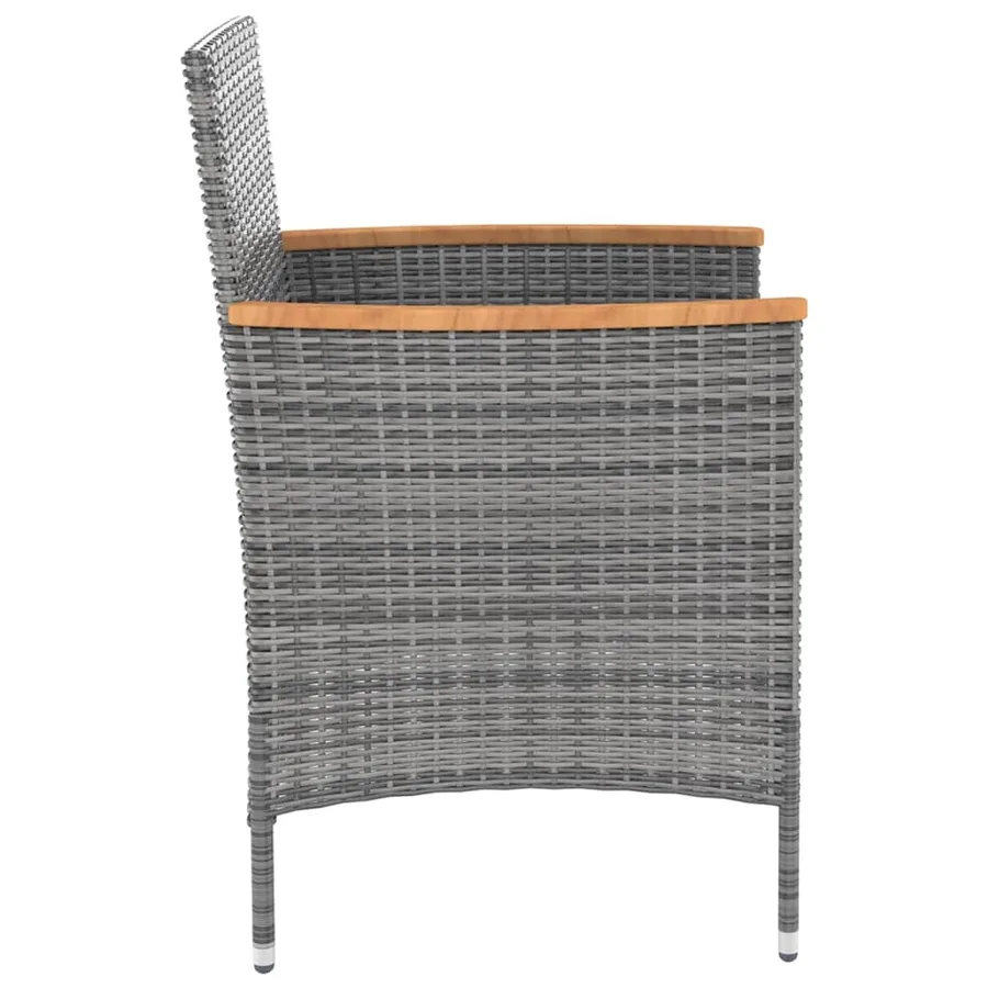 Ensemble à manger d'extérieur 9pcs coussins Résine tressée Gris - 5