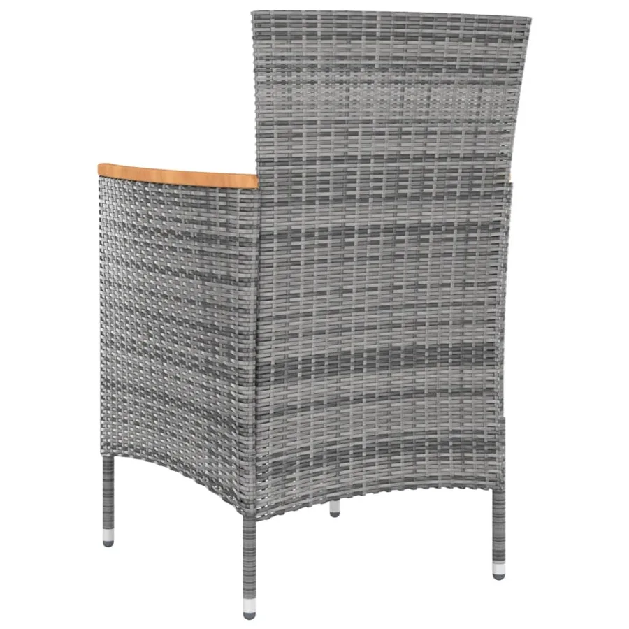 Ensemble à manger d'extérieur 9pcs coussins Résine tressée Gris - 6