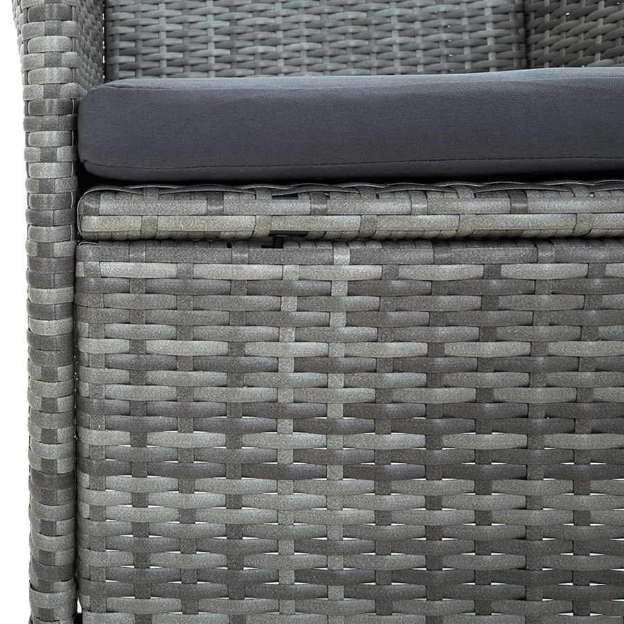 Ensemble à manger d'extérieur 9pcs coussins Résine tressée Gris - 7