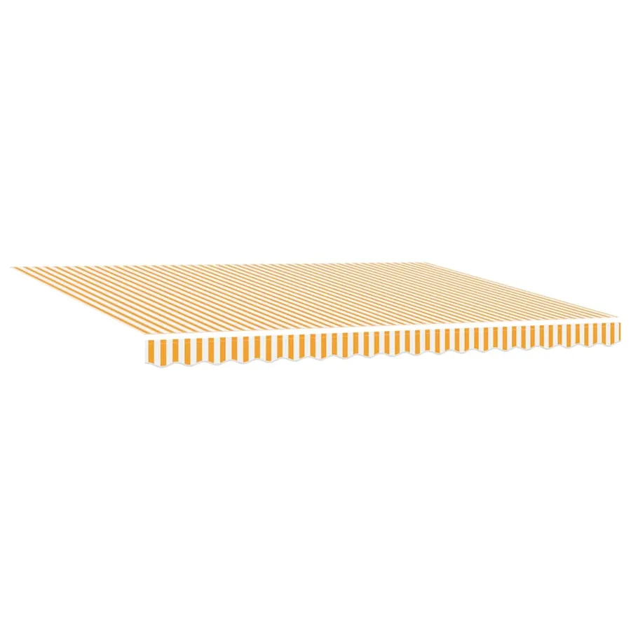 Auvent rétractable jaune et blanc 4x3 m tissu et aluminium - 10