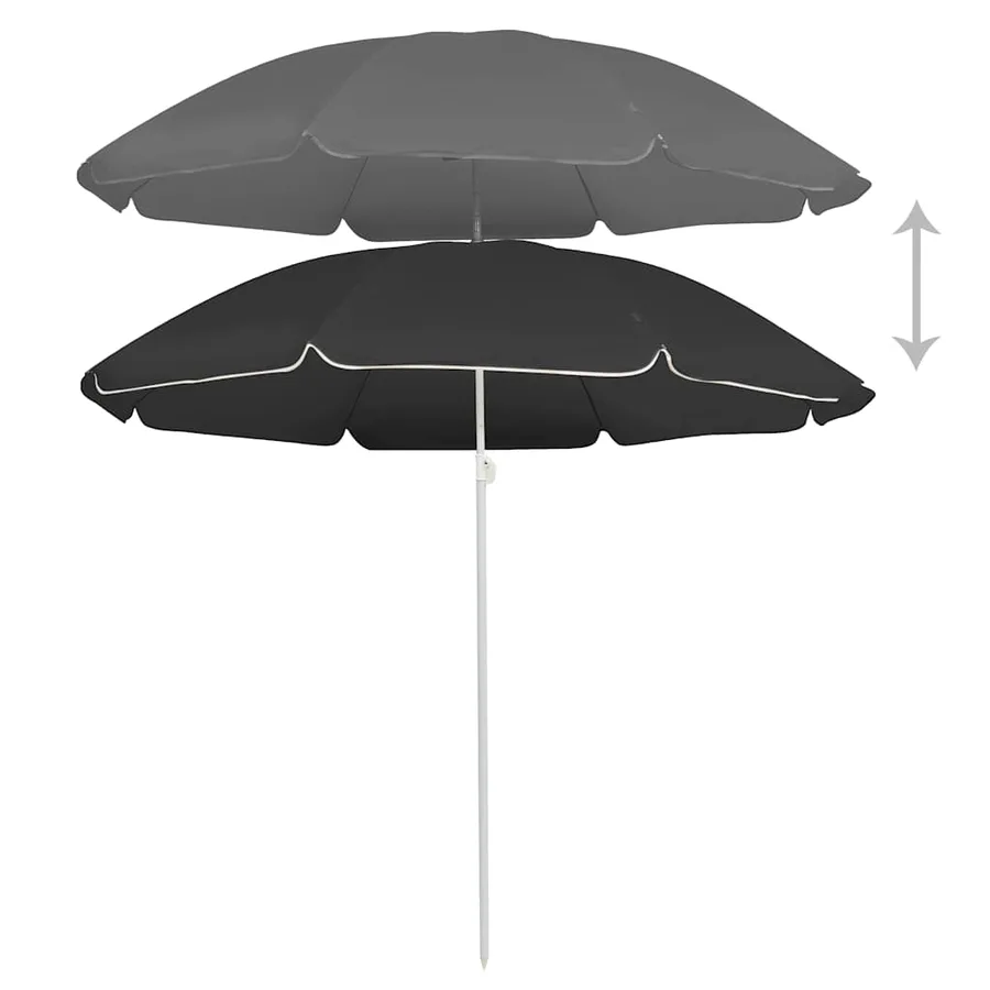 Parasol de jardin avec mât en acier anthracite 180 cm - 2
