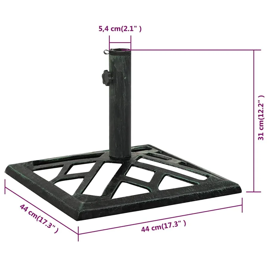 Socle de parasol Vert 44x44x31 cm Fonte - 9