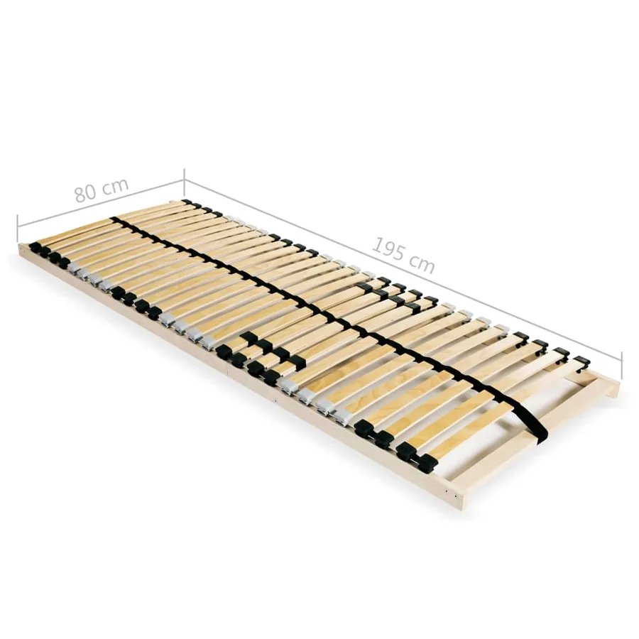 Sommiers à lattes sans matelas 2 pcs avec 28 lattes 80x200 cm - 7