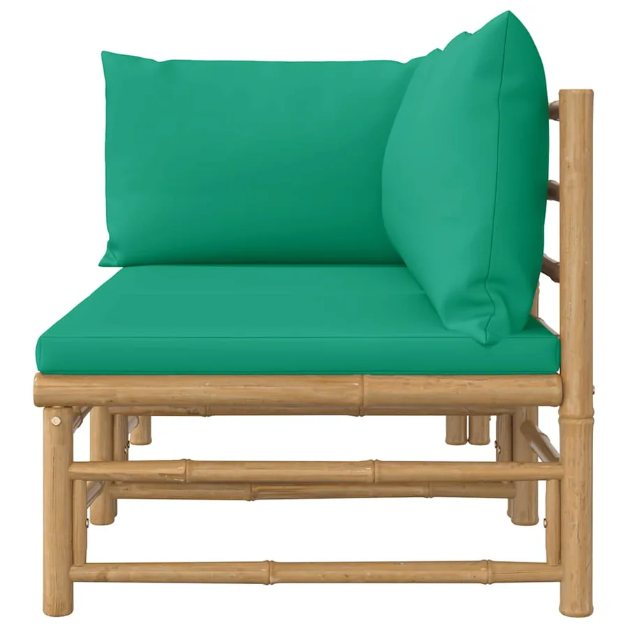 Salon de jardin 2 pcs avec coussins vert bambou - 4