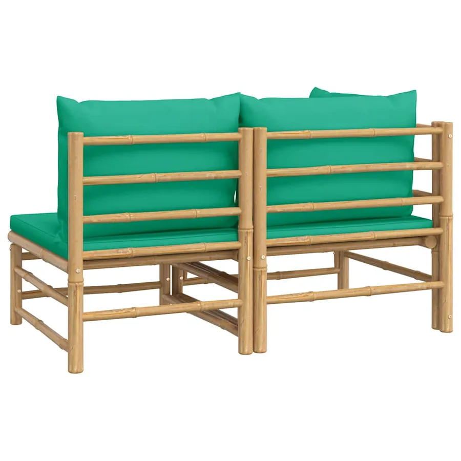 Salon de jardin 2 pcs avec coussins vert bambou - 5