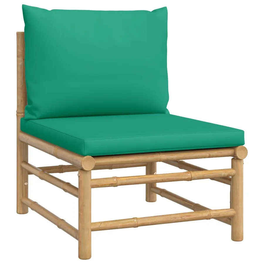Salon de jardin 10 pcs avec coussins vert bambou - 5