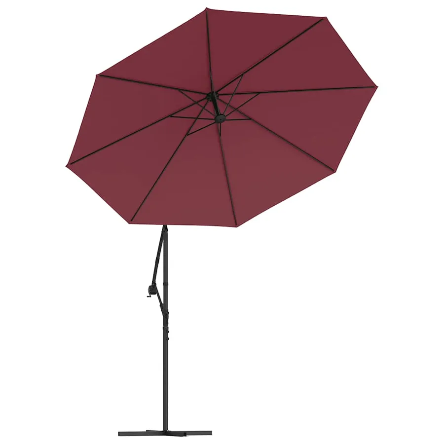 Tissu de remplacement pour parasol déporté bordeaux rouge 300cm - 6