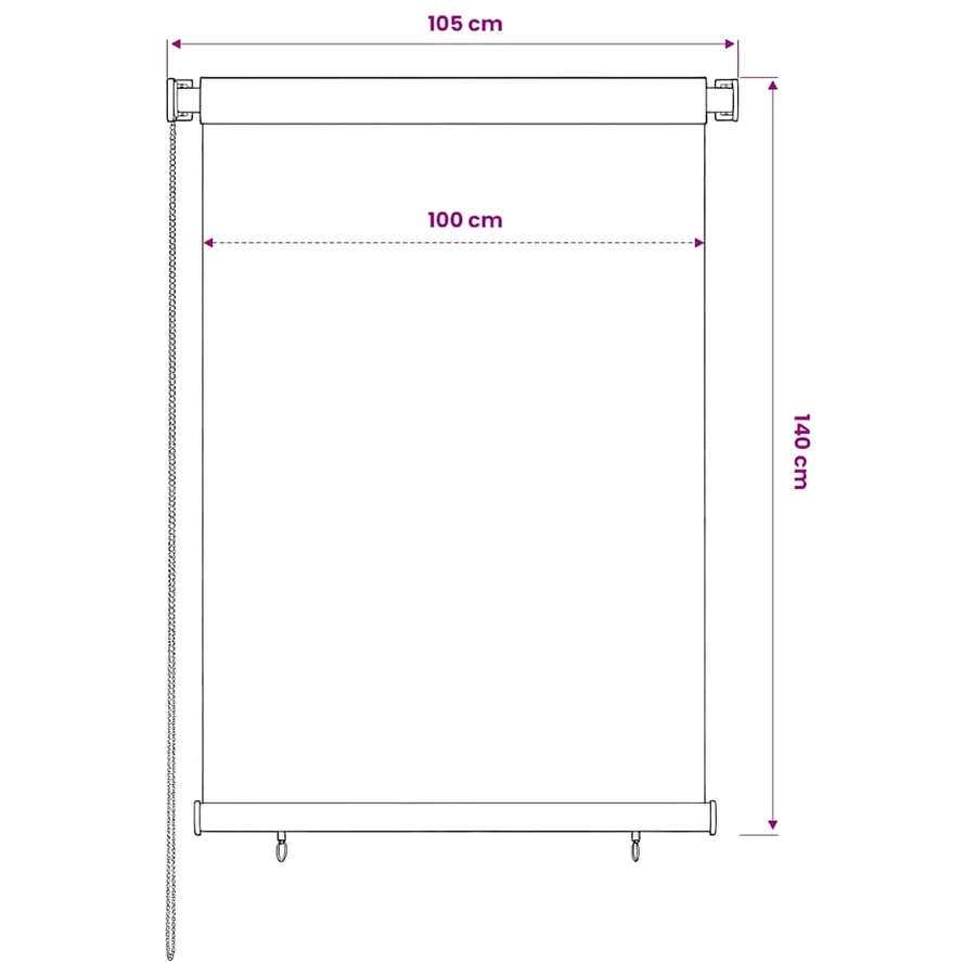 Store roulant d'extérieur 105 (l) x 140 (H) cm noir - 6