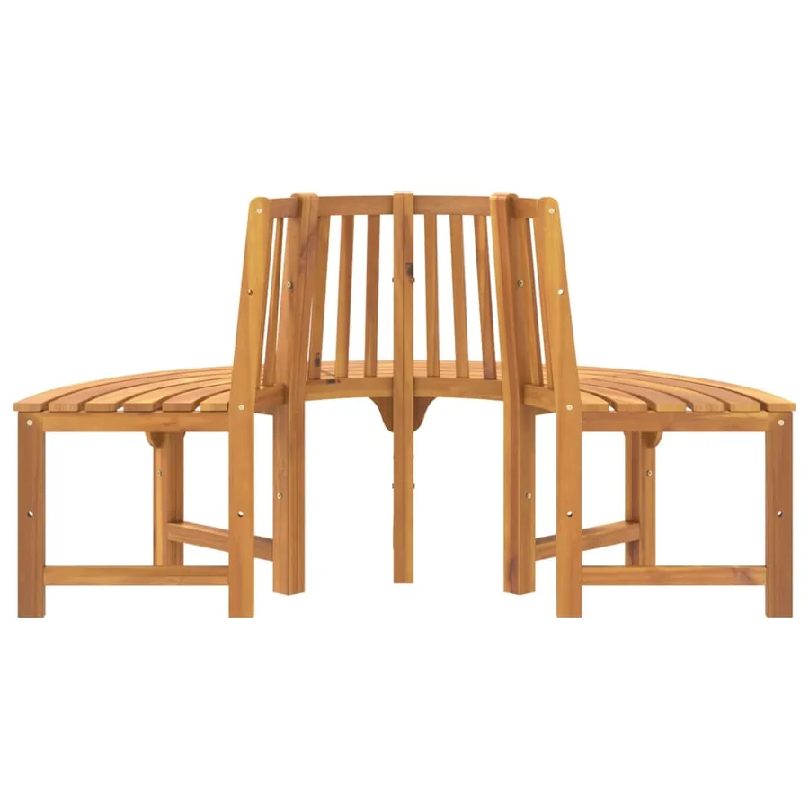 Banc demi-circulaire tour d'arbre Ø160cm bois massif eucalyptus - 4