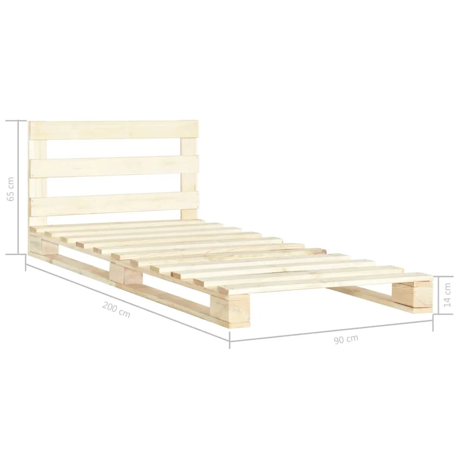 Cadre de lit de palette sans matelas 90x200 cm bois pin massif - 7