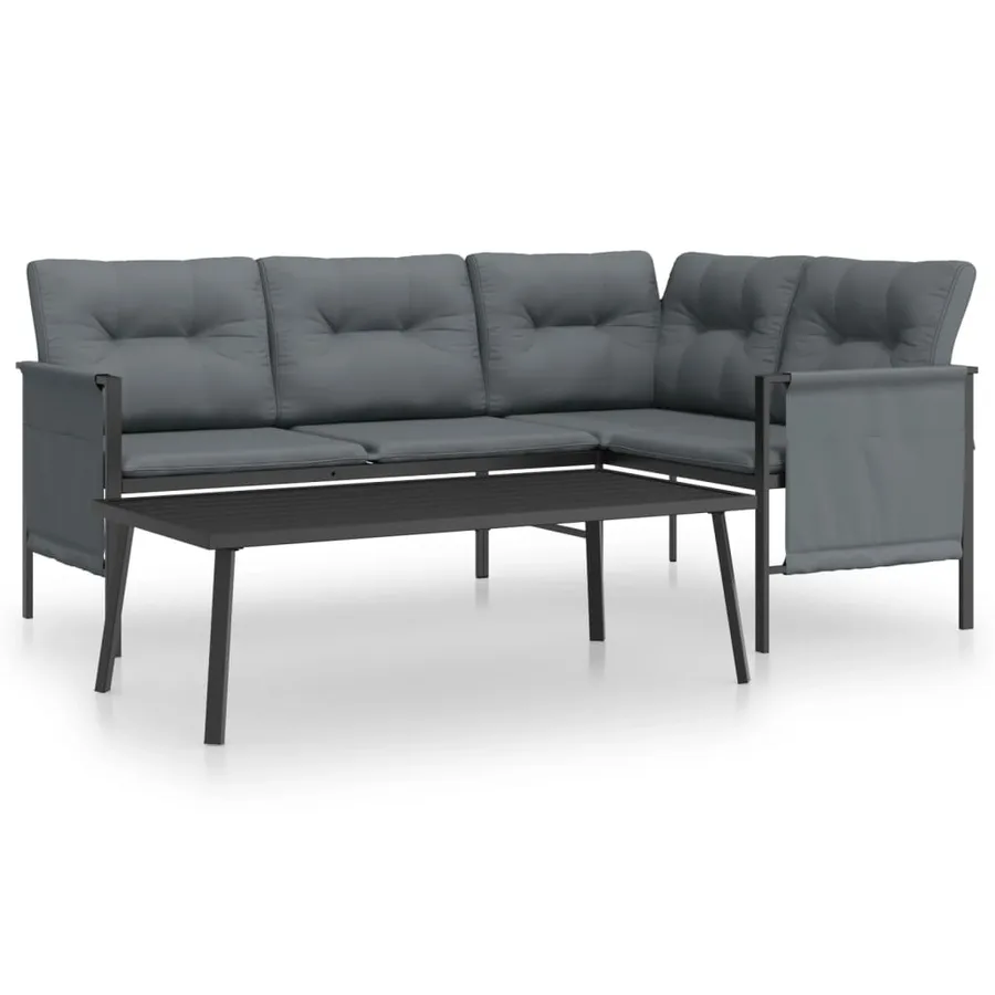 Salon de jardin 2 pcs anthracite acier - 2