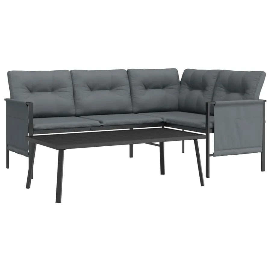 Salon de jardin 2 pcs anthracite acier - 3