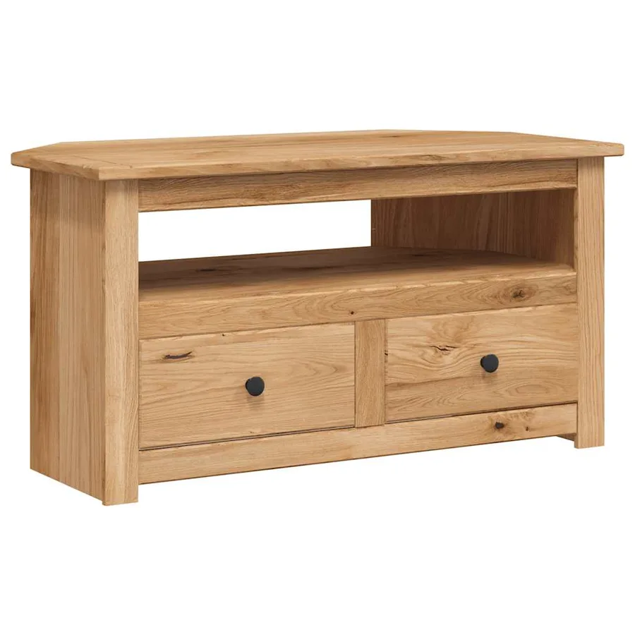 Meuble TV d'angle 93x49x49 cm Pin solide Assortiment Panama - 2