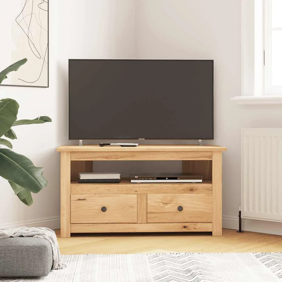 Meuble TV d'angle 93x49x49 cm Pin solide Assortiment Panama - 3