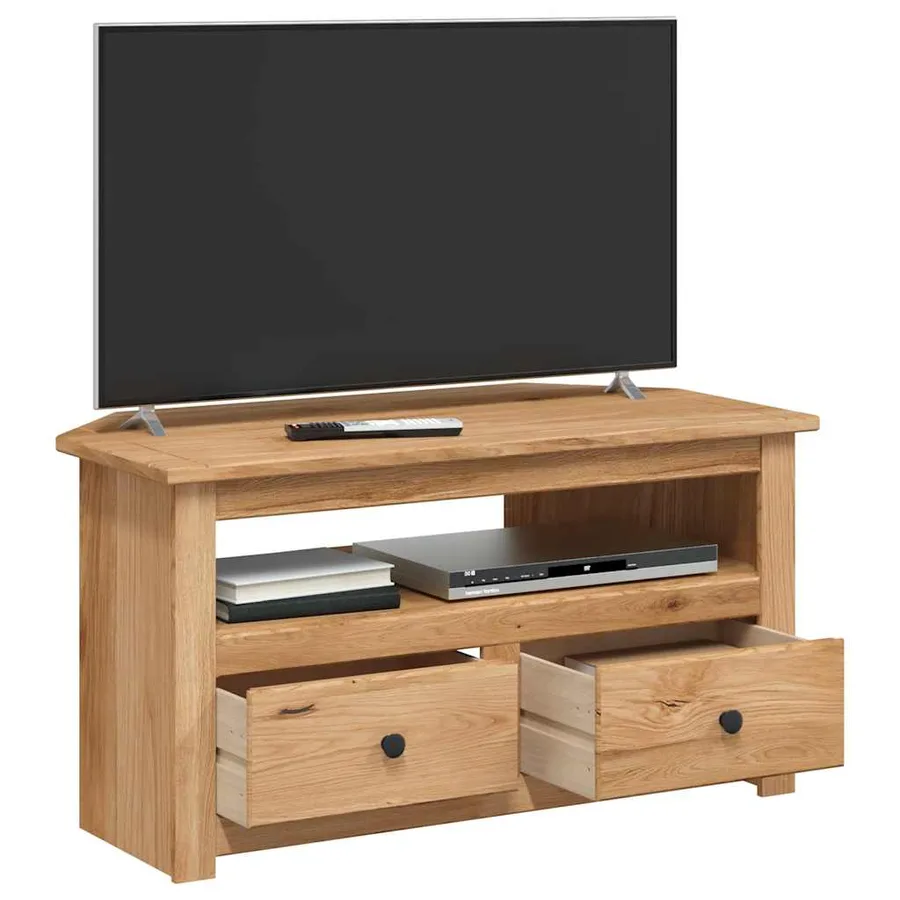 Meuble TV d'angle 93x49x49 cm Pin solide Assortiment Panama - 4
