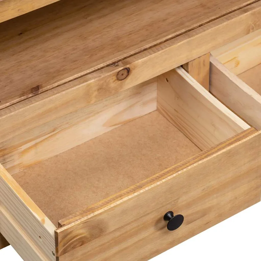 Meuble TV d'angle 93x49x49 cm Pin solide Assortiment Panama - 8