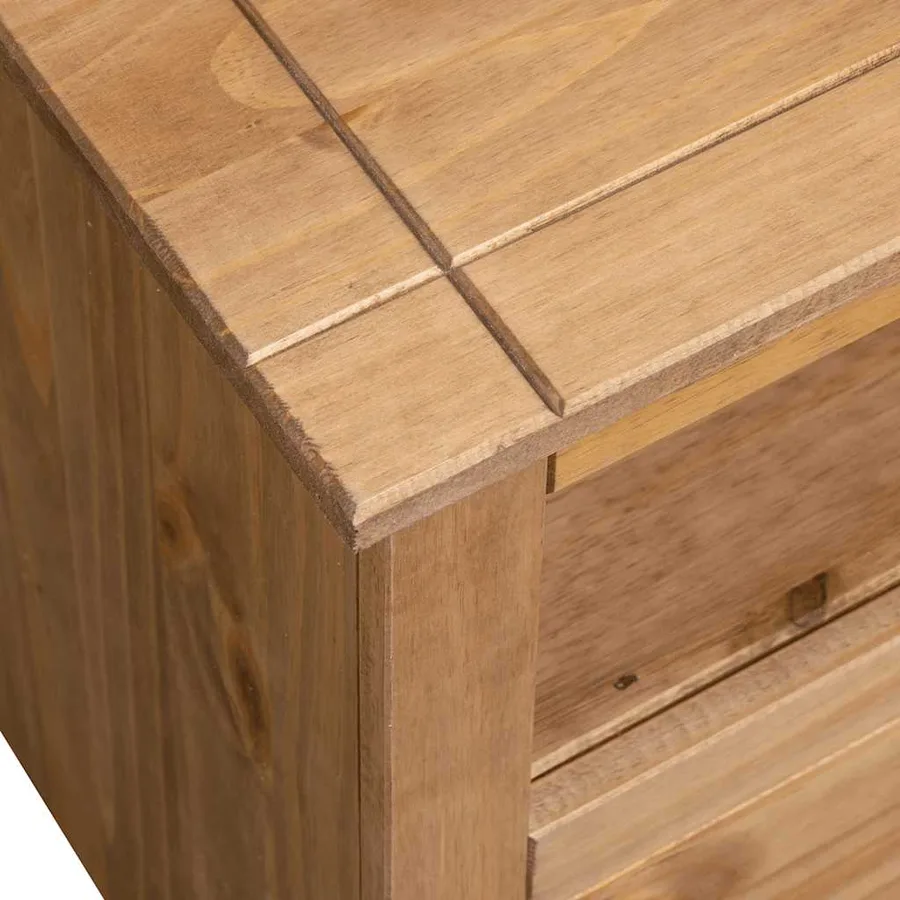 Meuble TV d'angle 93x49x49 cm Pin solide Assortiment Panama - 9
