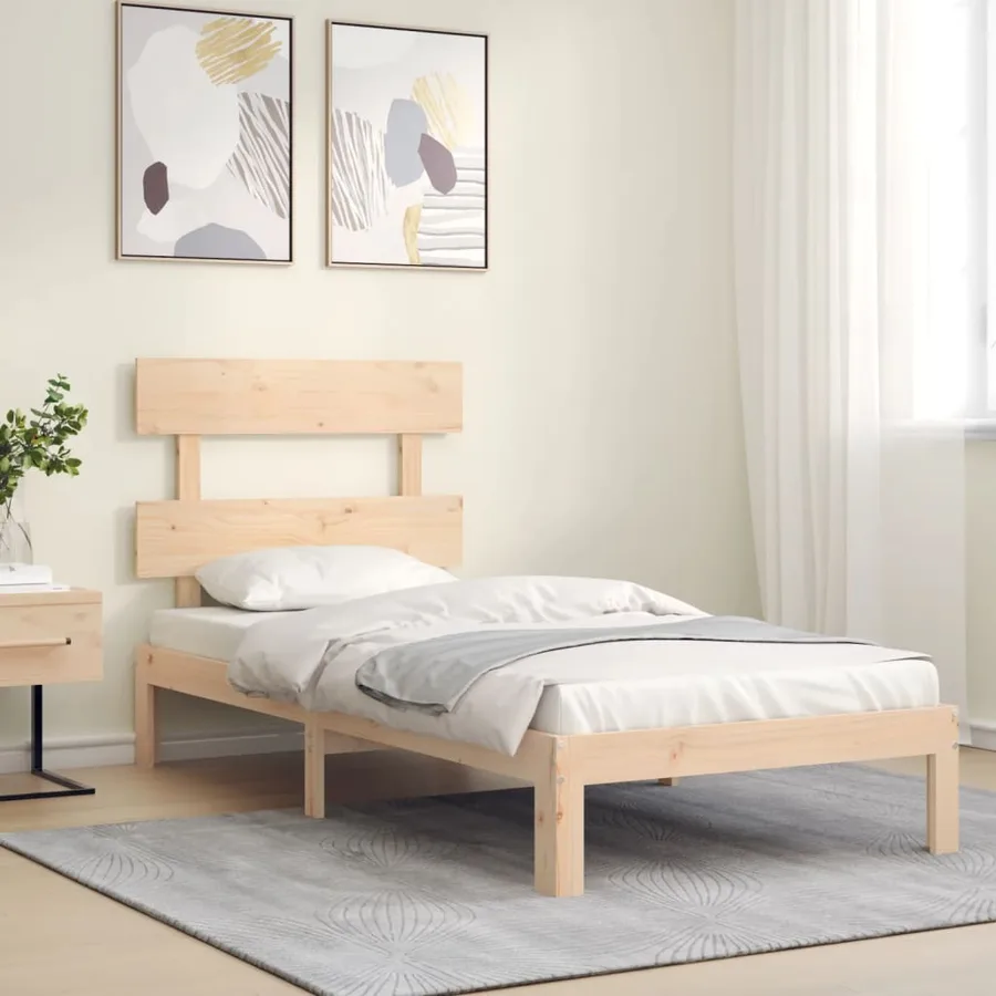 Cadre de lit sans matelas bois de pin massif - 3