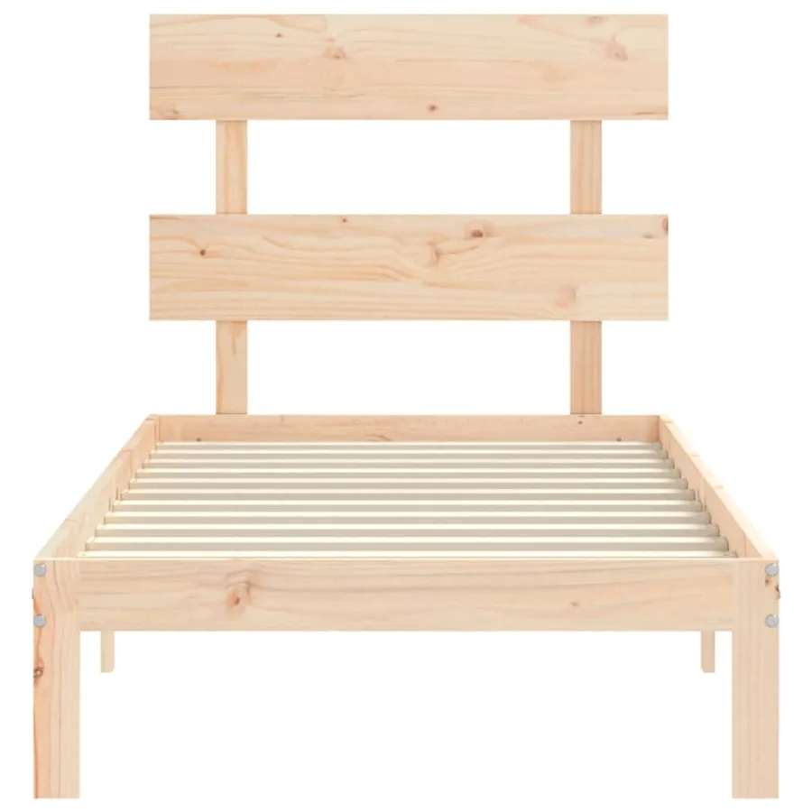 Cadre de lit sans matelas bois de pin massif - 6