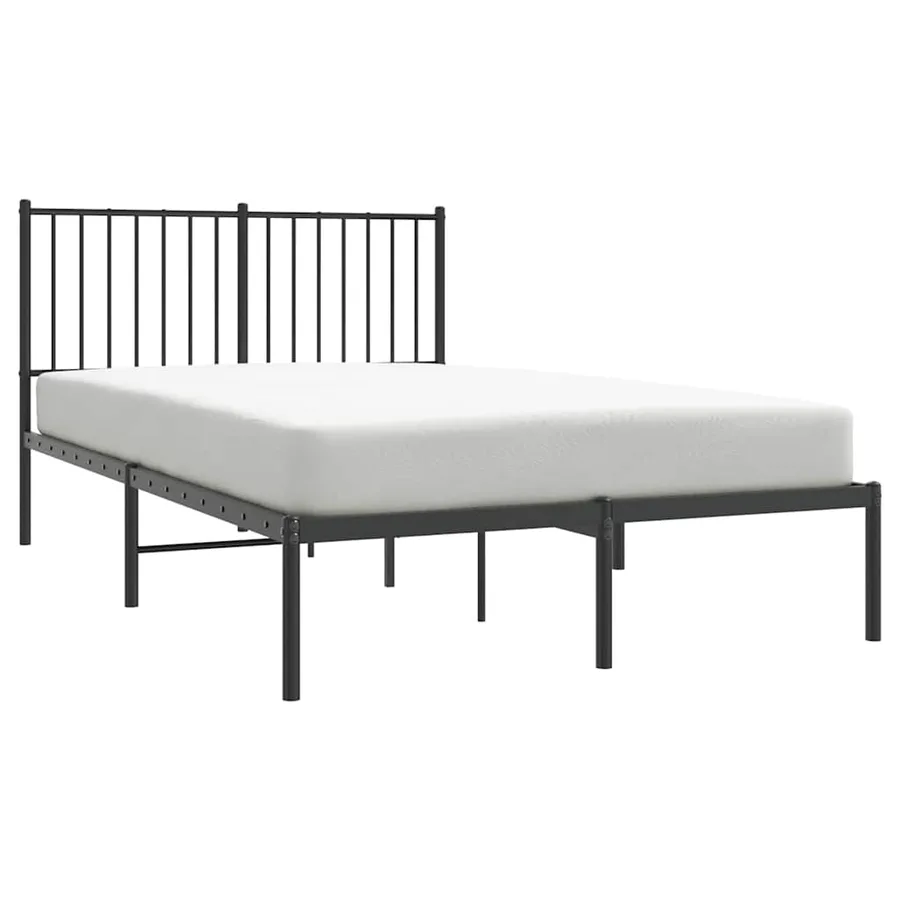 Cadre de lit métal sans matelas avec tête de lit noir 120x200cm - 4