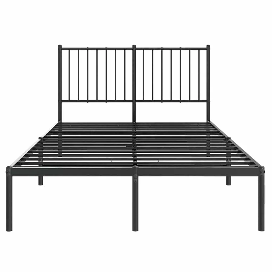 Cadre de lit métal sans matelas avec tête de lit noir 120x200cm - 5