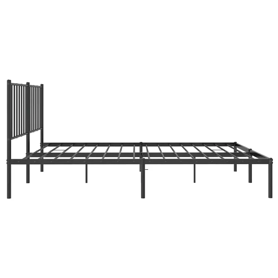 Cadre de lit métal sans matelas avec tête de lit noir 120x200cm - 6
