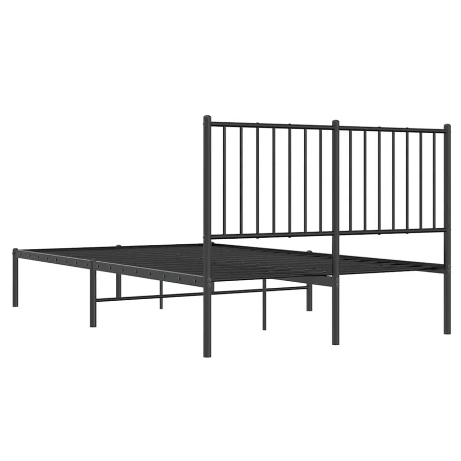Cadre de lit métal sans matelas avec tête de lit noir 120x200cm - 7