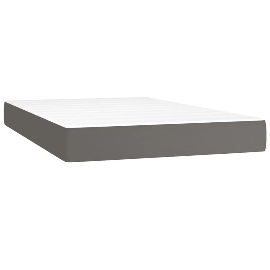 Sommier à lattes de lit avec matelas Gris 120x200 cm Similicuir - 5