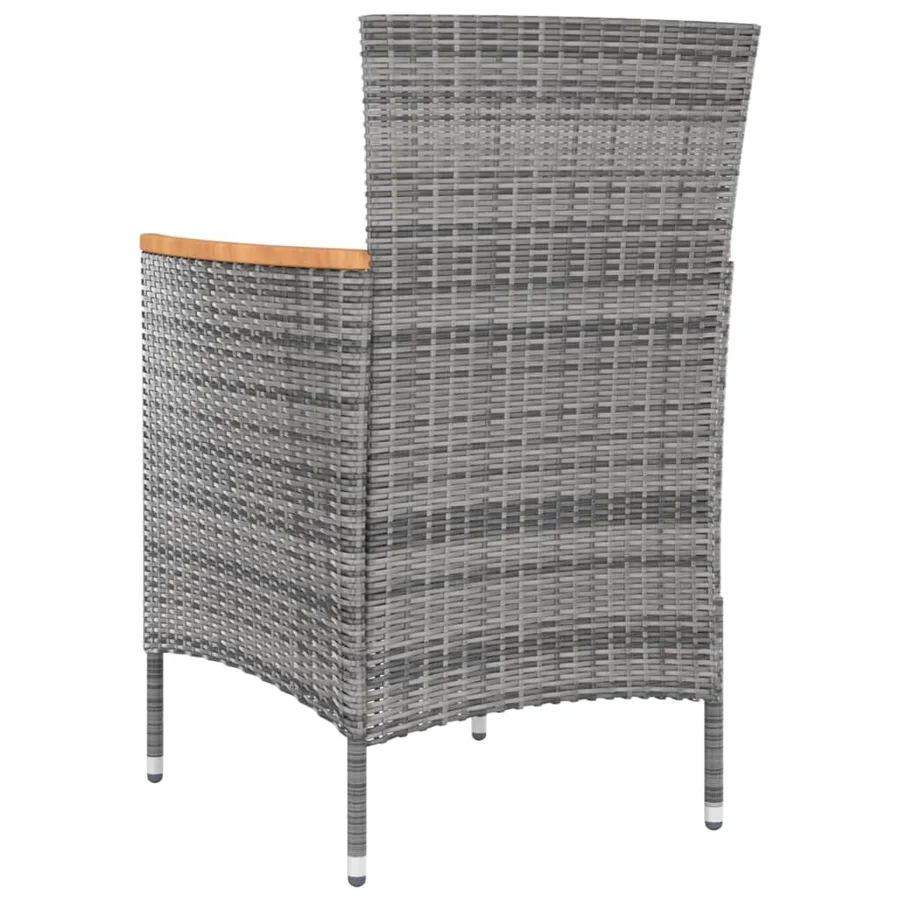Chaises à manger de jardin lot de 4 Résine tressée Gris - 5