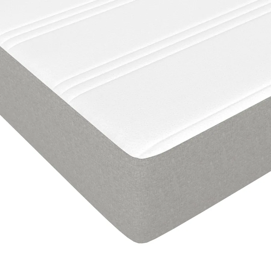 Sommier à lattes de lit avec matelas Gris clair 180x200cm Tissu - 8