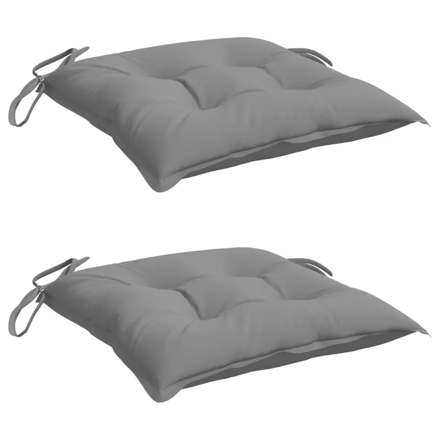 Coussins de chaise lot de 2 gris 50x50x7 cm tissu oxford - 3