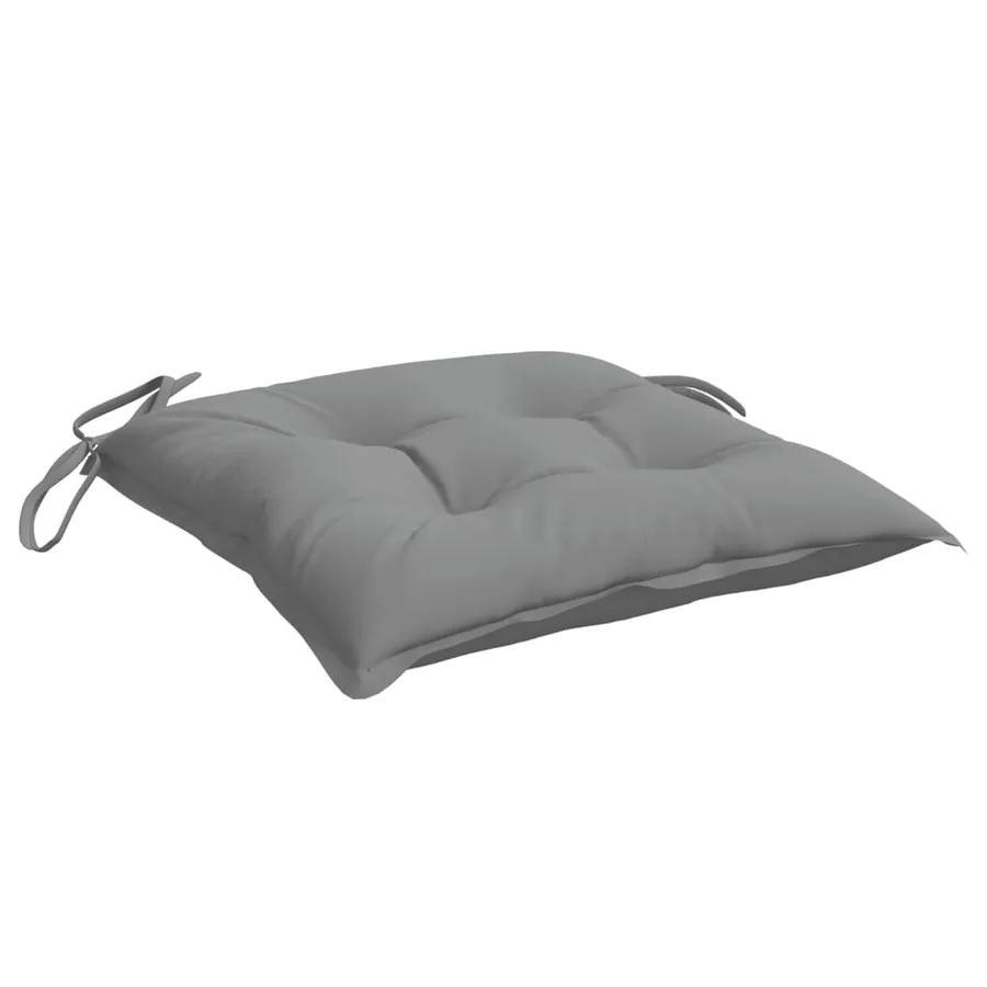 Coussins de chaise lot de 2 gris 50x50x7 cm tissu oxford - 5
