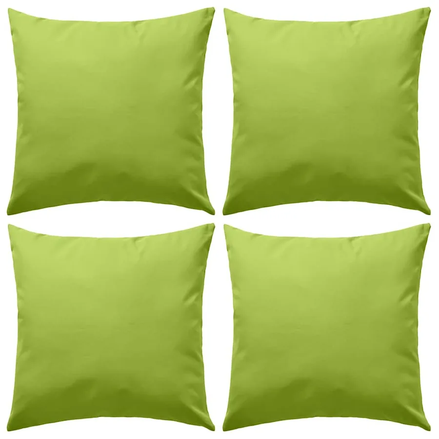 Oreiller d'extérieur lot de 4 45 x 45 cm Vert pomme