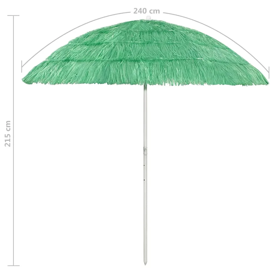 Parasol de plage Hawaii vert 240 cm - 7