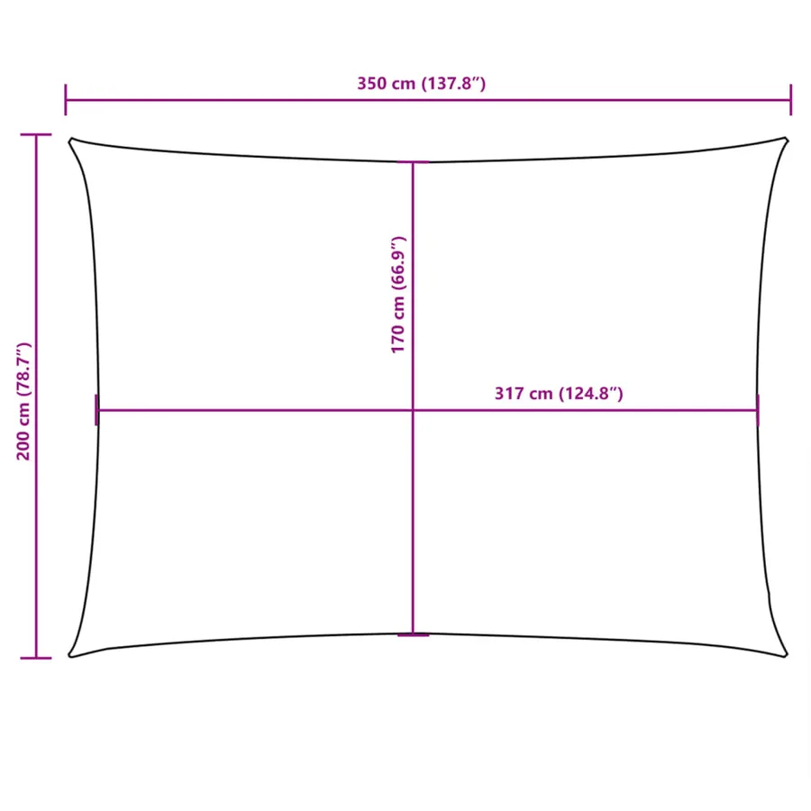 Voile de parasol tissu oxford rectangulaire 2x3,5 m anthracite - 10