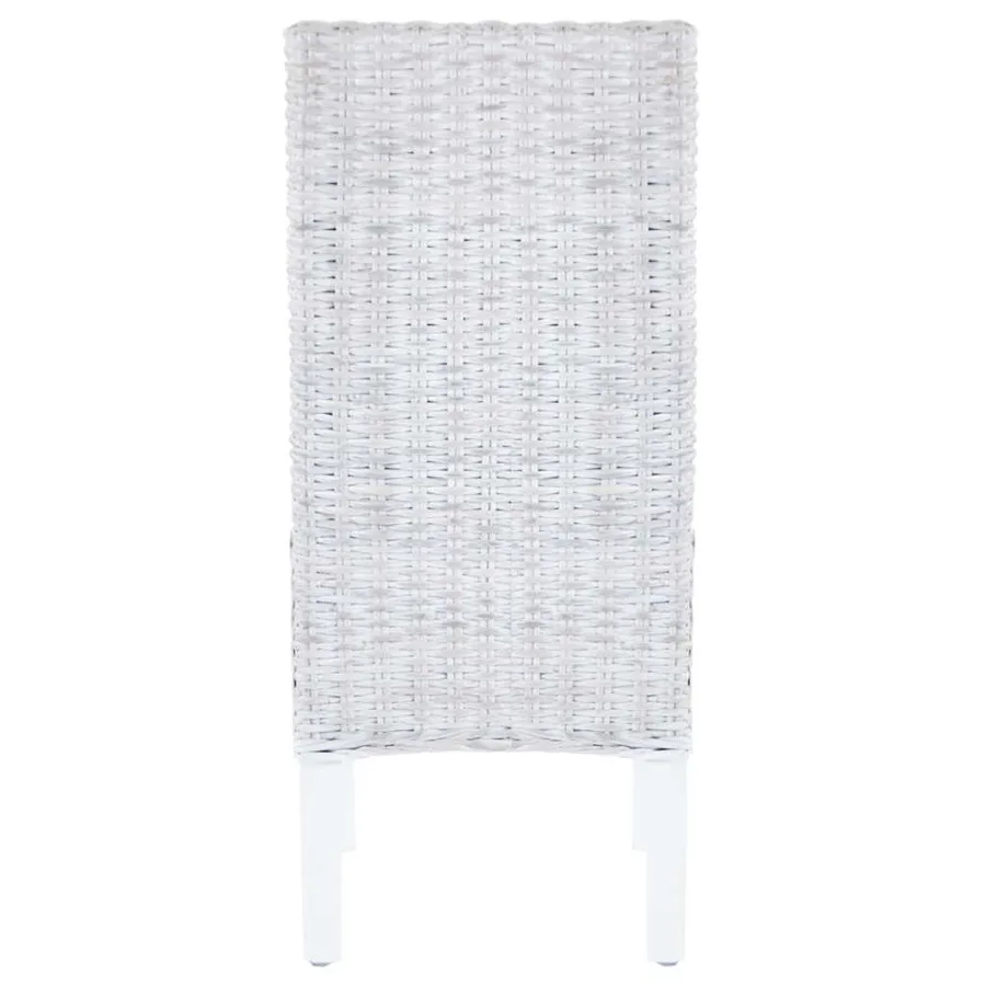 Chaise à manger lot de 4 blanc rotin Kubu et bois de manguier - 5
