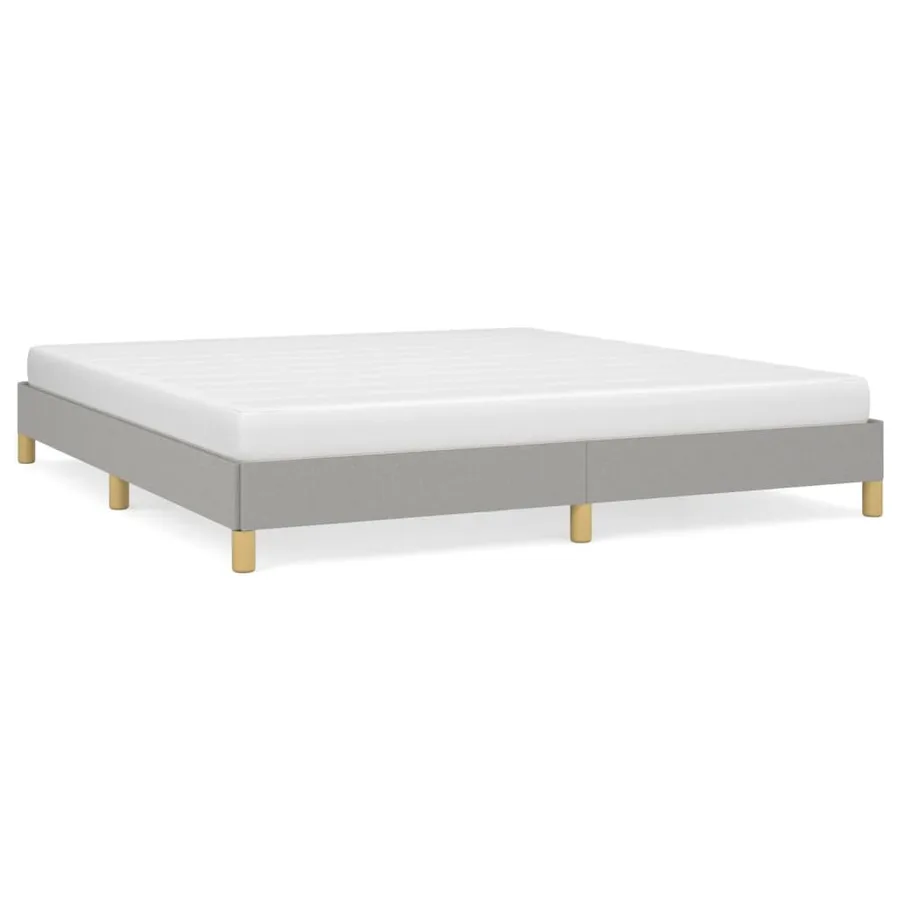 Cadre de lit sans matelas gris clair 180x200 cm tissu - 2
