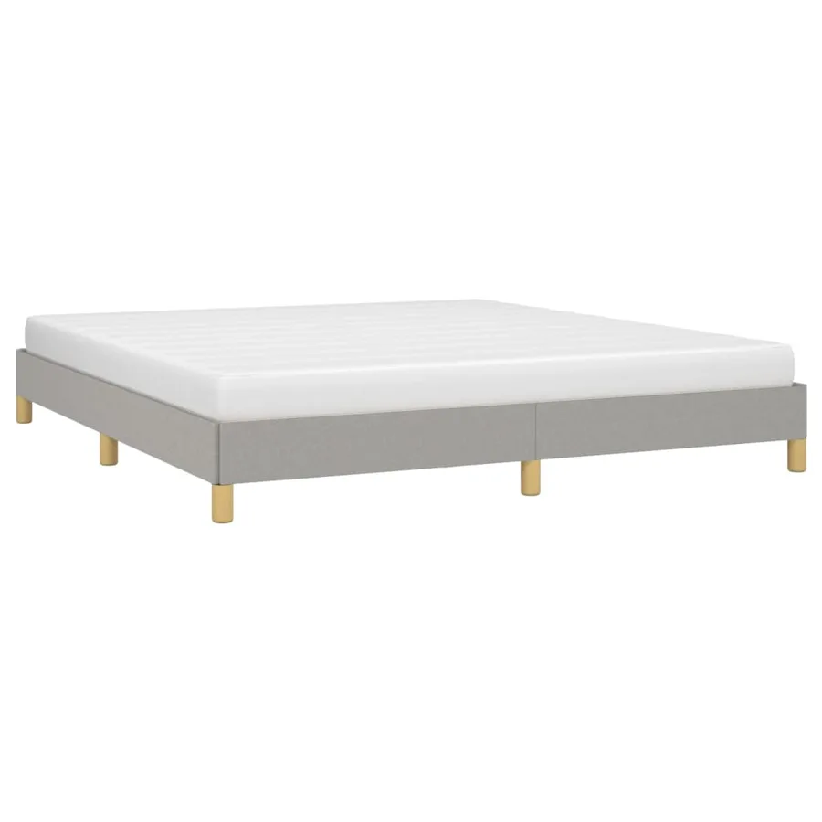 Cadre de lit sans matelas gris clair 180x200 cm tissu - 3