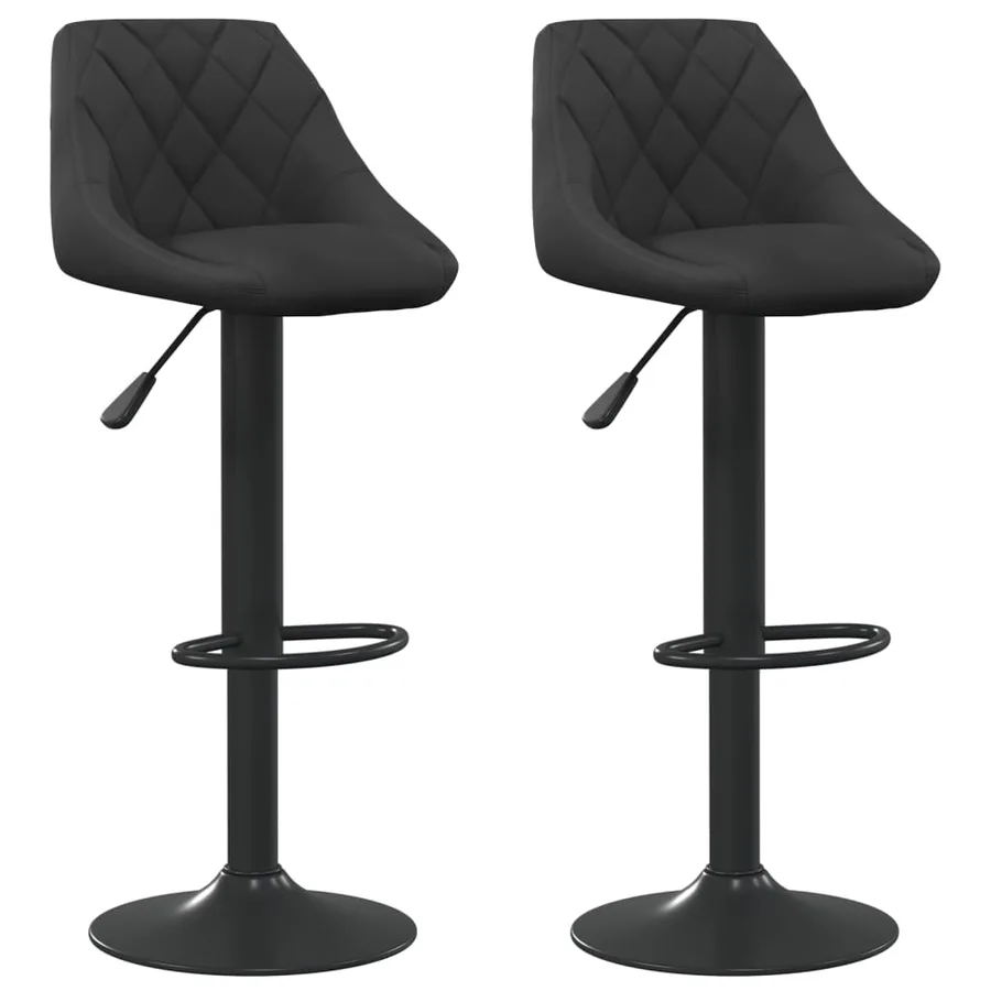 Tabourets de bar lot de 2 noir velours - 2
