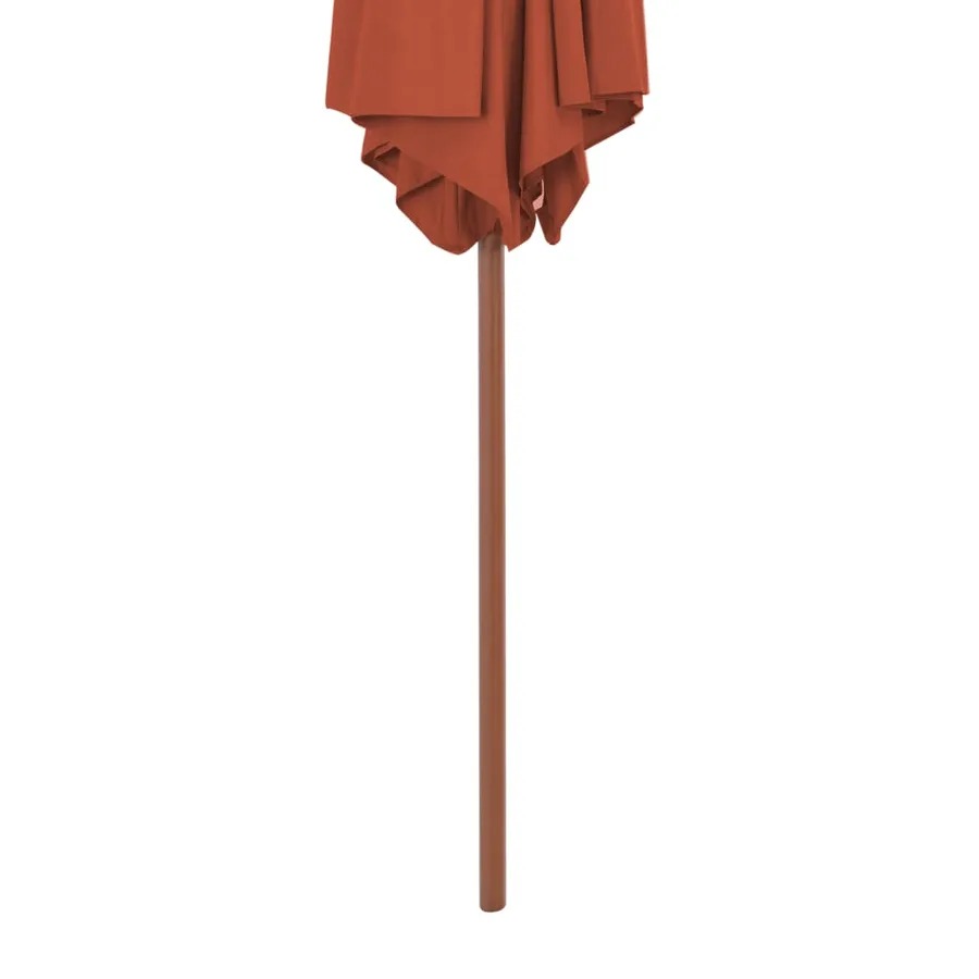 Parasol d'extérieur avec mât en bois 270 cm Terre cuite - 4