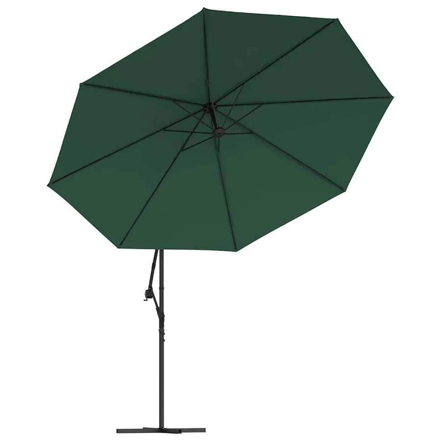 Parasol de jardin en porte-à-feux et lumières LED mât en métal - 5