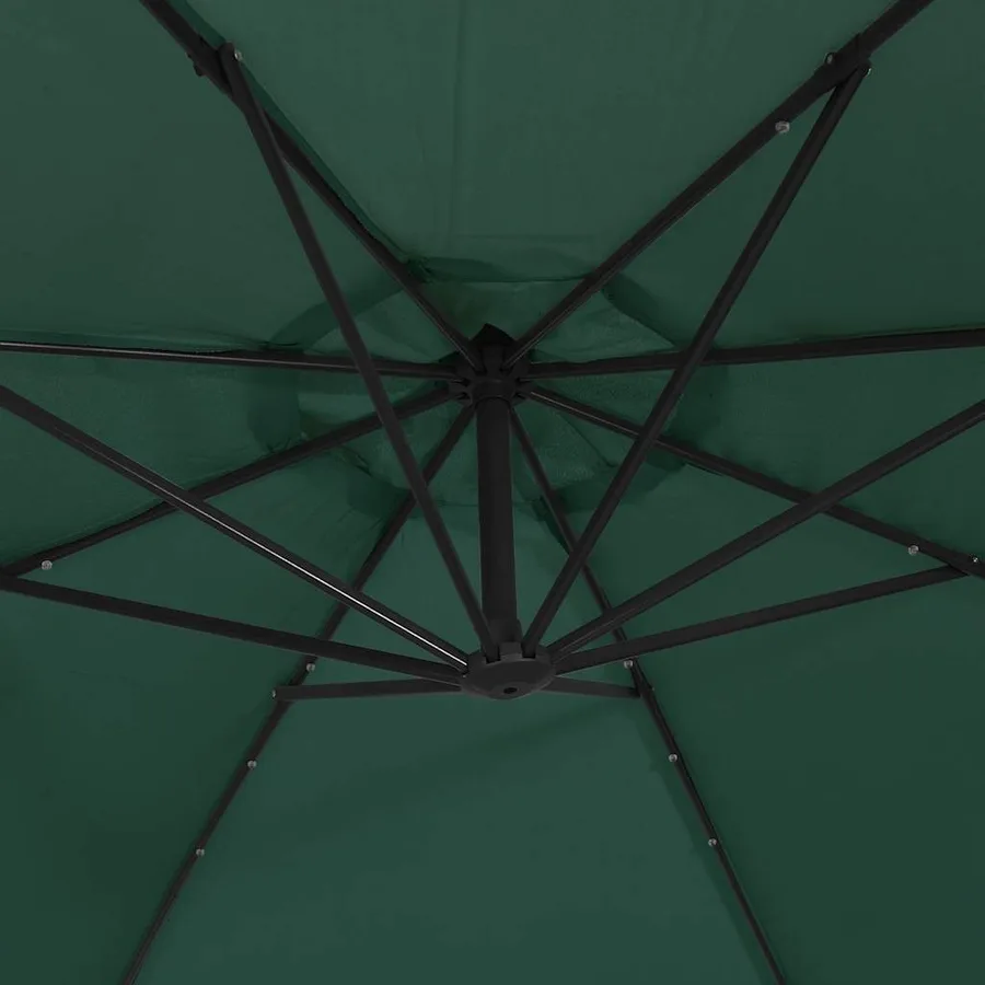 Parasol de jardin en porte-à-feux et lumières LED mât en métal - 9