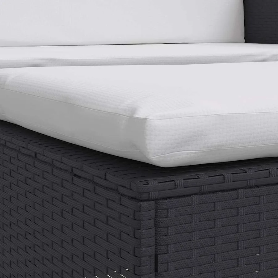 Salon de jardin 2 pcs avec coussins Résine tressée Noir - 9