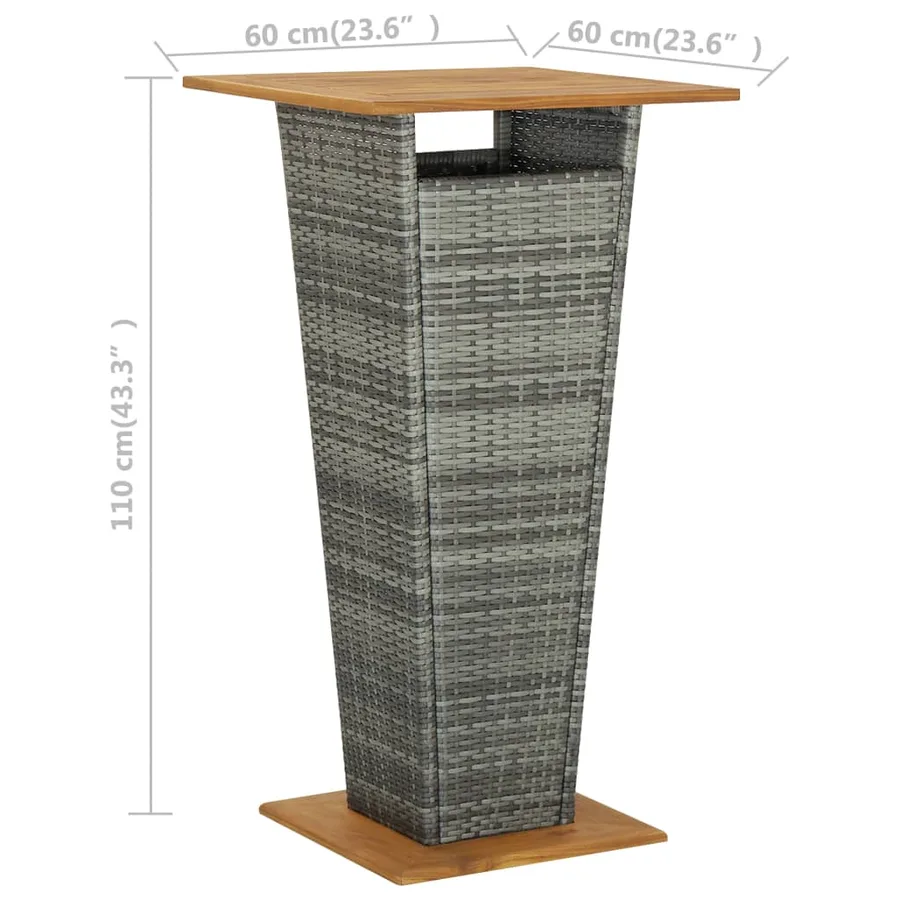 Ensemble de bar de jardin 5 pcs Gris - 7