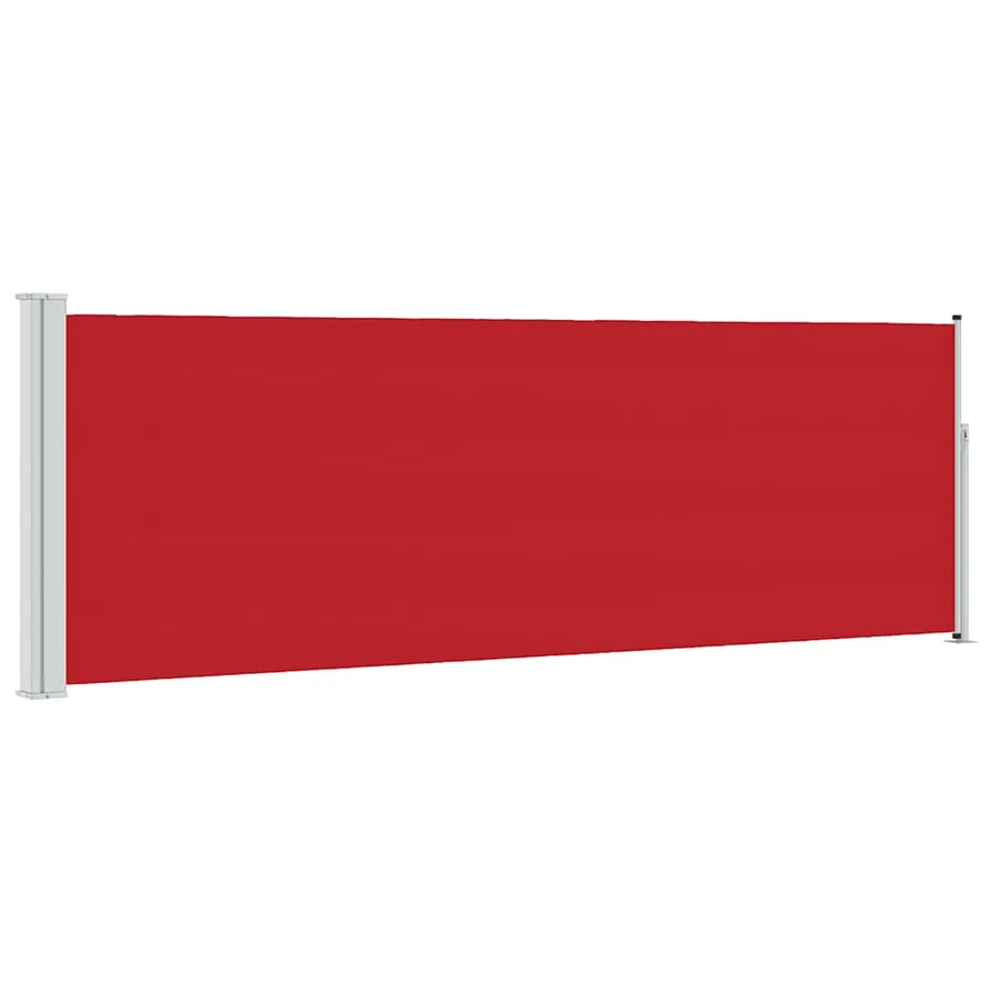 Auvent latéral rétractable de patio 100x300 cm Rouge - 2