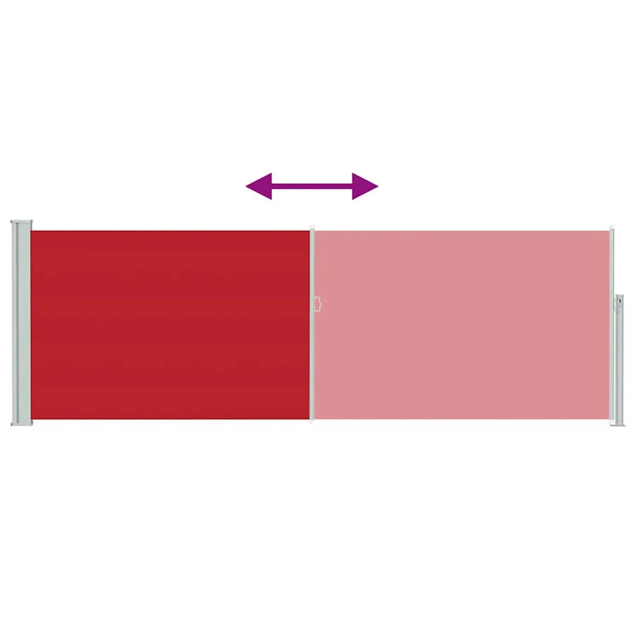 Auvent latéral rétractable de patio 100x300 cm Rouge - 7