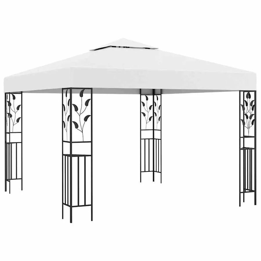 Tonnelle avec guirlande lumineuse à LED 3x3 m Blanc - 3