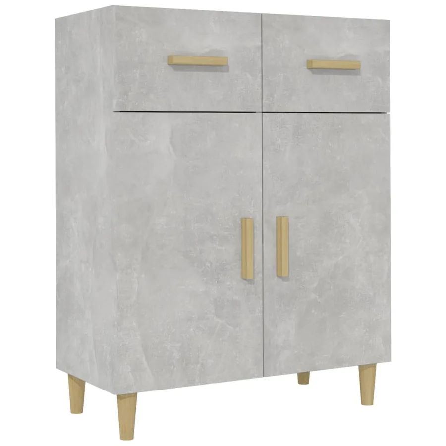 Buffet gris béton 69,5x34x89 cm bois d'ingénierie - 2