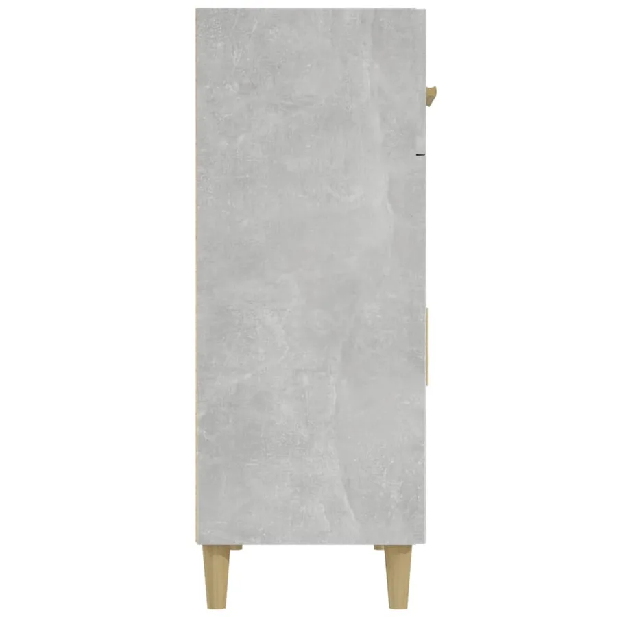 Buffet gris béton 69,5x34x89 cm bois d'ingénierie - 5